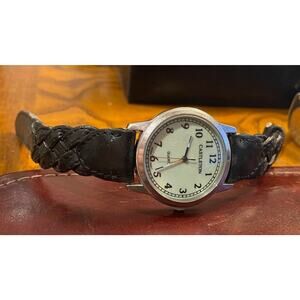 Women's 35mm Silver Tone Castleton Watch, Braided Leather Band